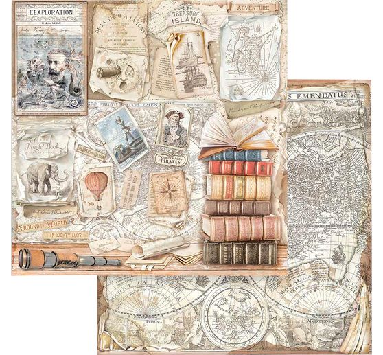 Scrapbook block "Vintage Library"