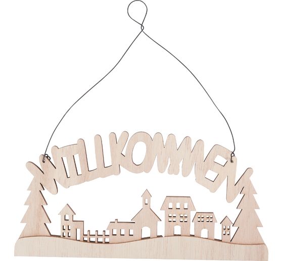 VBS Wooden sign "Welcome"