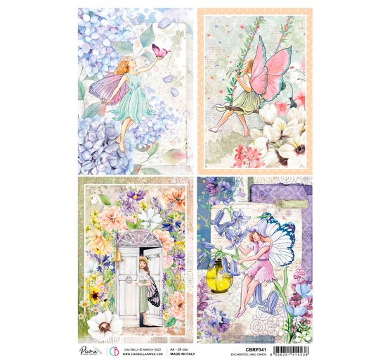 Seta di paglia con motivi "Carte incantate".