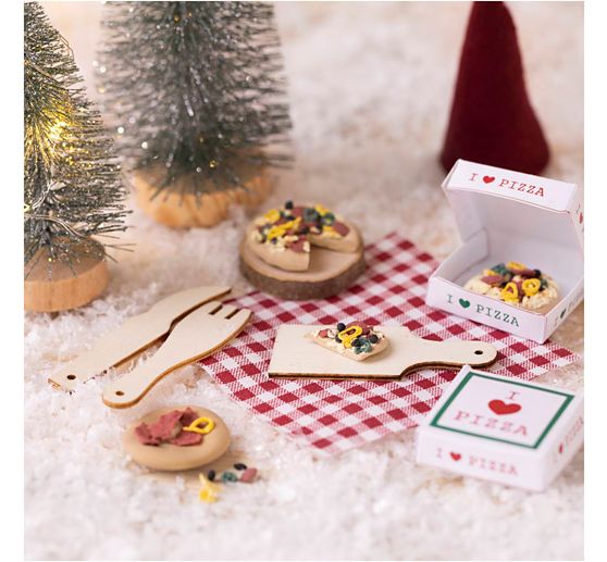 Mini Craft kit elf door "Pizza"