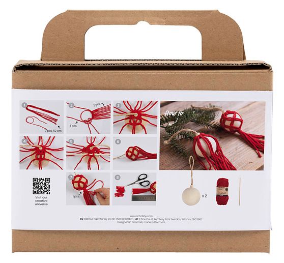 Craft kit Christmas balls "Macramé"