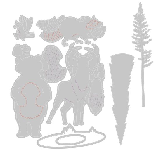 Sizzix Thinlits Punching template "Forest Animals #2"