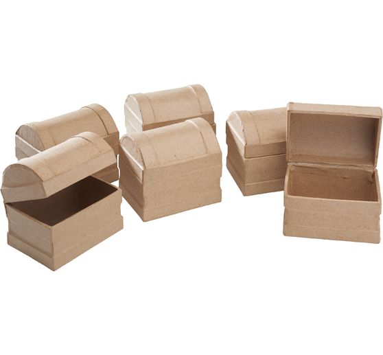 VBS Scrigno con coperchio rotondo, cartapesta, 6 pezzi