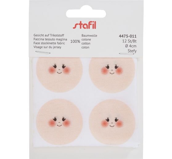 Faces stockinette fabric "Stefy", Ø 4 cm