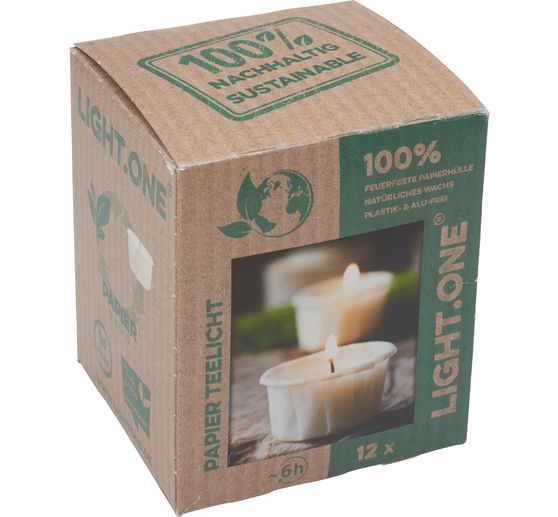 Paper tealights "LIGHT.ONE"
