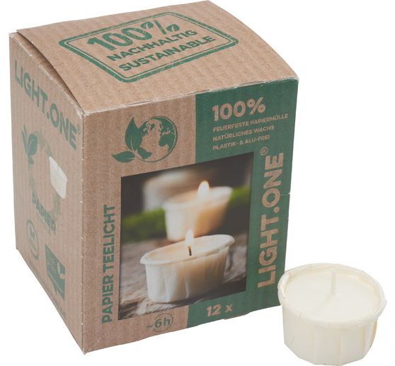 Paper tealights "LIGHT.ONE"