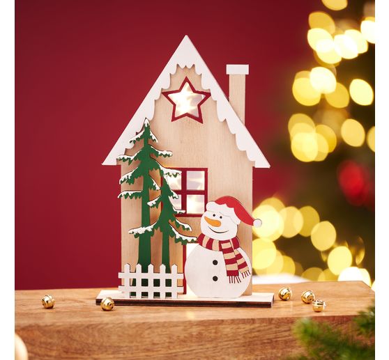 VBS Kit di montaggio in legno "Pupazzo di neve della casa invernale".