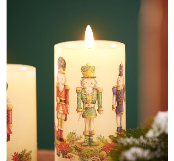 LED real wax candle "12.5 x 7.5 cm", with timer