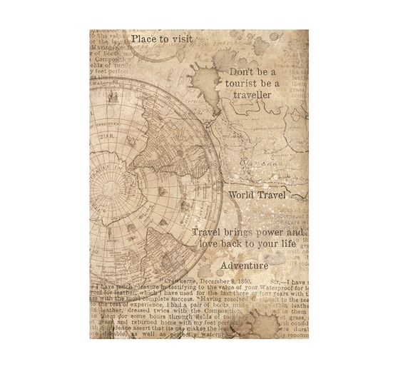 Sfondi in seta di paglia con motivi "Around the World", set da 8