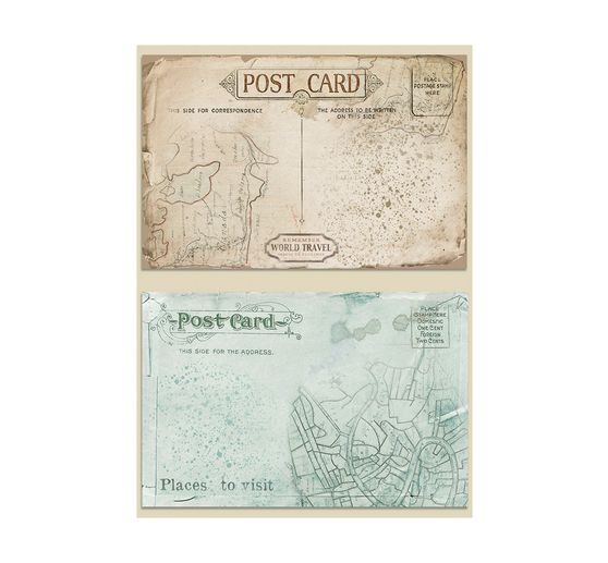 Sfondi in seta di paglia con motivi "Around the World", set da 8