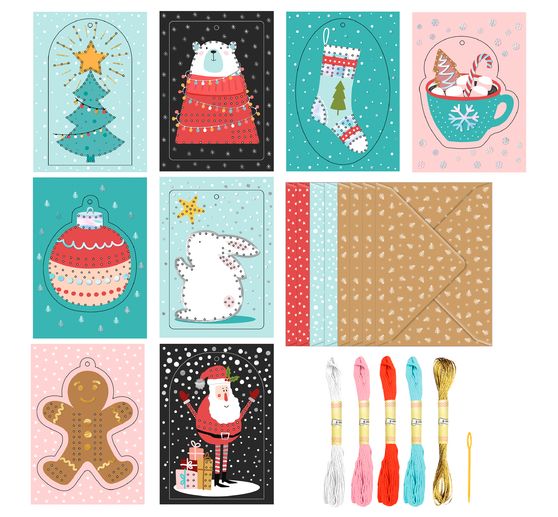 Embroidery card set "Christmas"