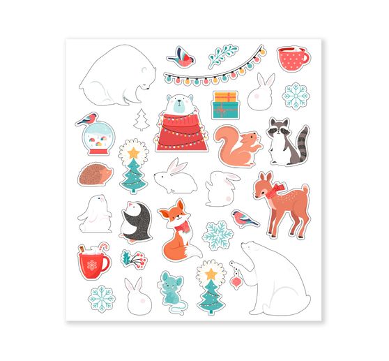 Glitter sticker set "Winter"