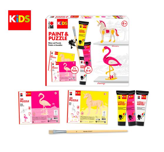 Marabu KiDS Little Artist Paint & Puzzle "Flamingo & Unicorn"