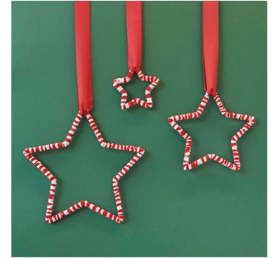 Filo chenille "rosso/bianco", 10 pezzi