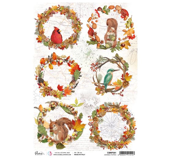 Seta di paglia con motivi "Composizione autunnale".