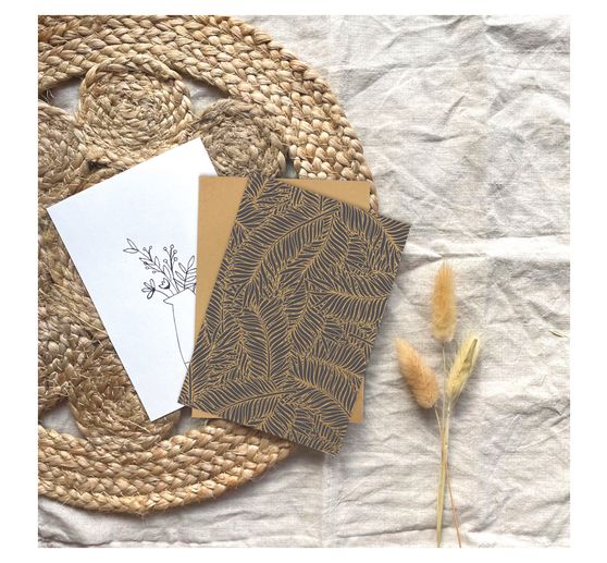 Vintage photo cardboard "Palm frond"