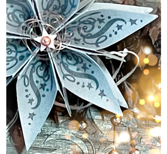 Silicone stamp for folding star large "Christmas"