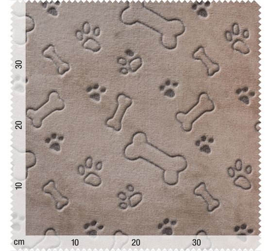 Fleece fabric doubleface "Dog bones and paws"