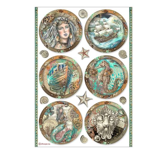 Assortimento di seta di paglia con motivi "Canzoni del mare".