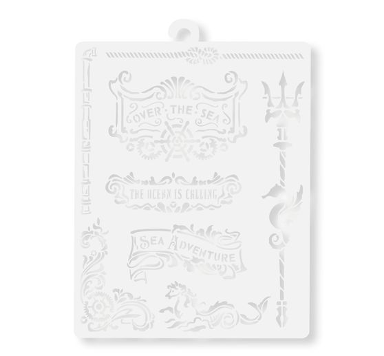 Stencil "Songs of the Sea - Plates and trident"