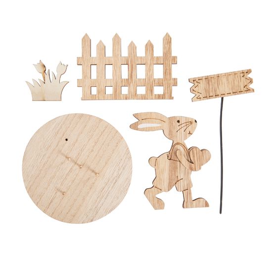 Kit di montaggio in legno "Coniglietto con cartello" della VBS