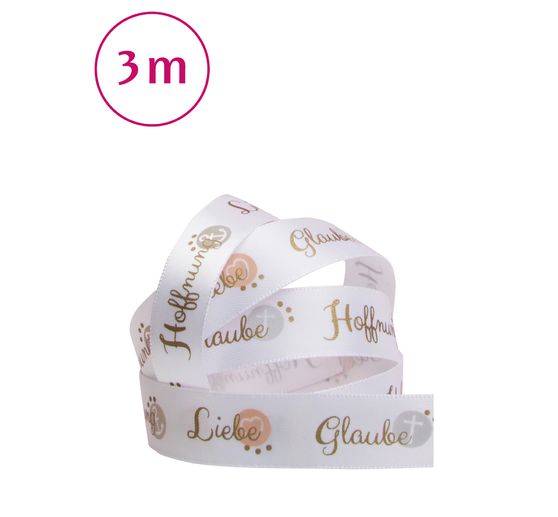 Satin ribbon "Glaube Hoffnung Liebe"