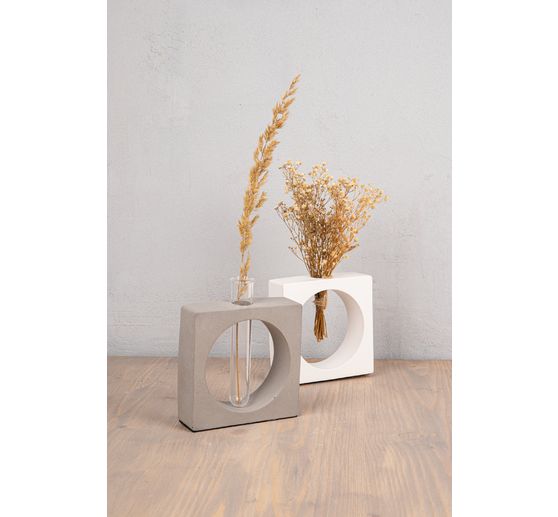 Silicone casting moulds "Vase square with circle"