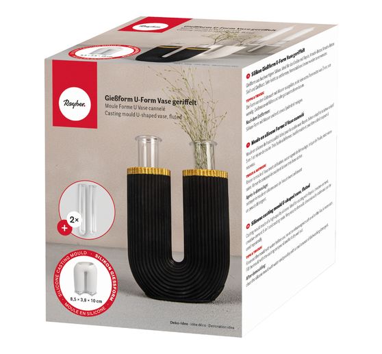 Silicone casting moulds "U-shape vase fluted"