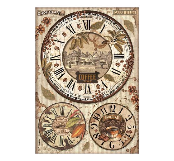 Assortimento di seta di paglia con motivi "Caffè e cioccolato".