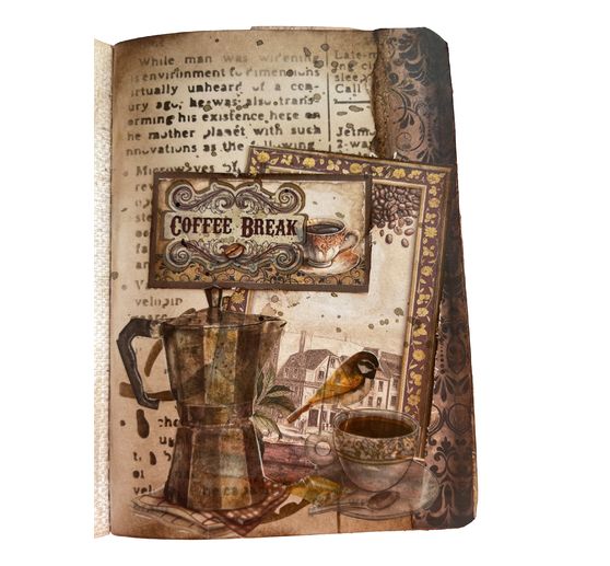 Sfondi in seta di paglia con motivi "Caffè e cioccolato".