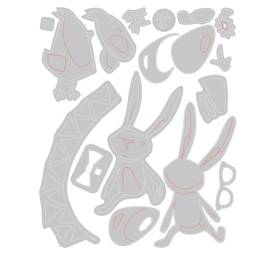 Sizzix Thinlits, fustella "Bunny + Chick di Tim Holtz".