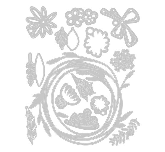 Sizzix Thinlits Punching template "Floral Wreath by Tim Holtz"