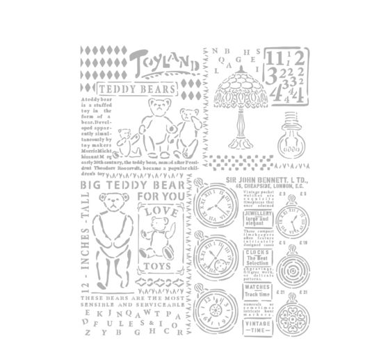 Stencil "Brocante Antiques - Teddy Bear"