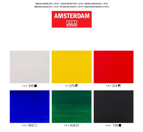 Talens AMSTERDAM acrylic paint set "General Selection 6"