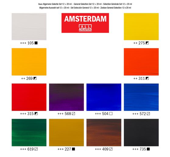 Talens AMSTERDAM Acrylic paint set "General Selection 12"