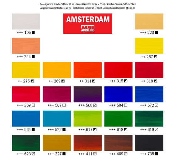 Talens AMSTERDAM Acrylic paint set "General Selection 24"