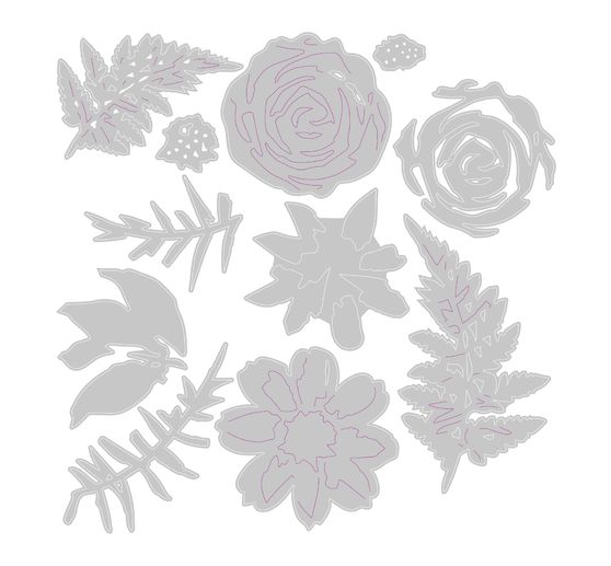 Sizzix Thinlits Punching template "Flowers & Fern"