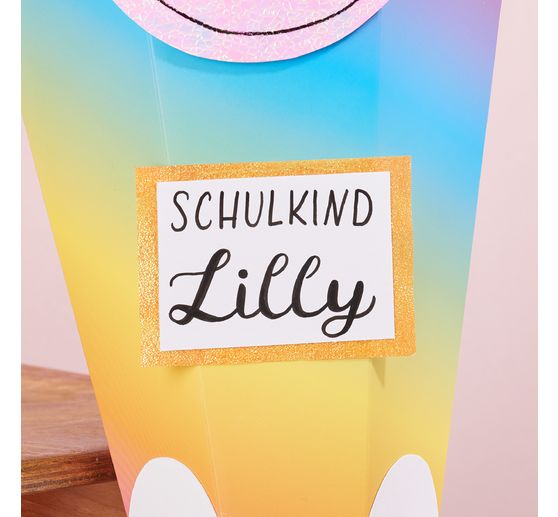 School gift bags cutout, rainbow