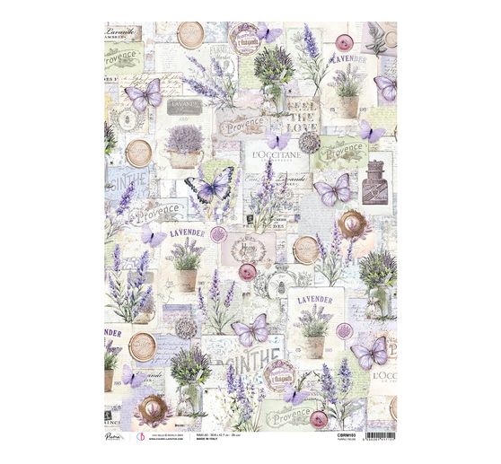 Motif straw silk "Morning Provence - Purple Fields"