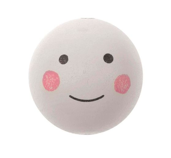 Palla di legno con faccia "bianca", forata, 8 pezzi.