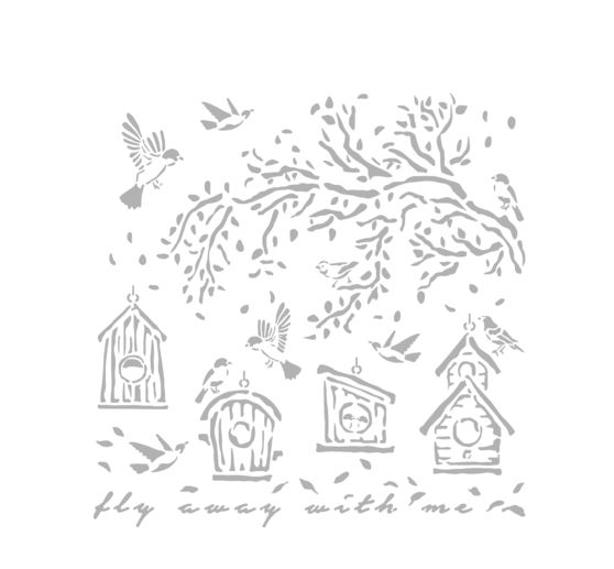 Stencil "Garden - Nesting box"