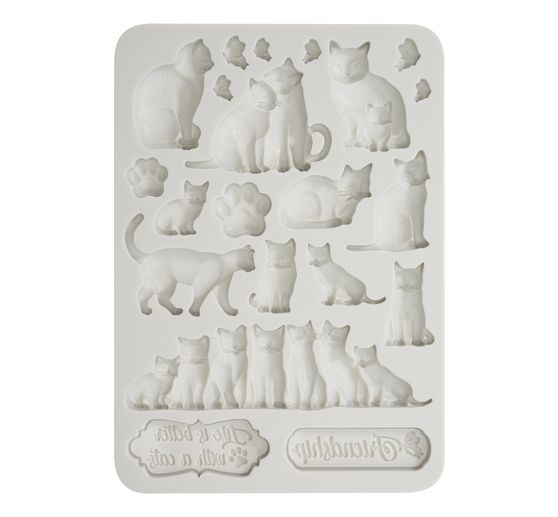 Silicone mould "Orchids and Cats - Cats"