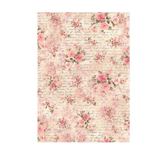 Sfondi in seta di paglia con motivi "Shabby Rose".