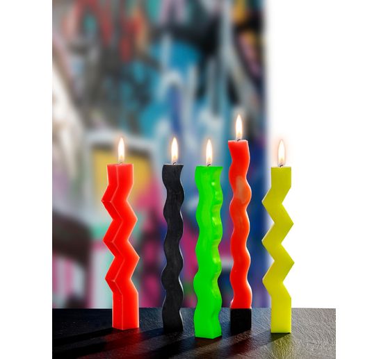 Stampo per candele in silicone "Wave zigzag" con stoppino e ago per stoppino