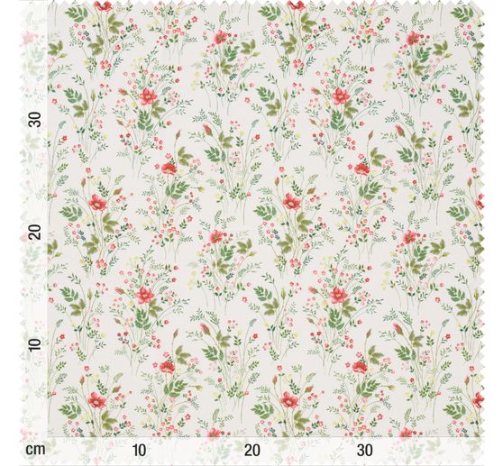 Westfalenstoffe Cotton fabric Florenz "Fern with flowers"