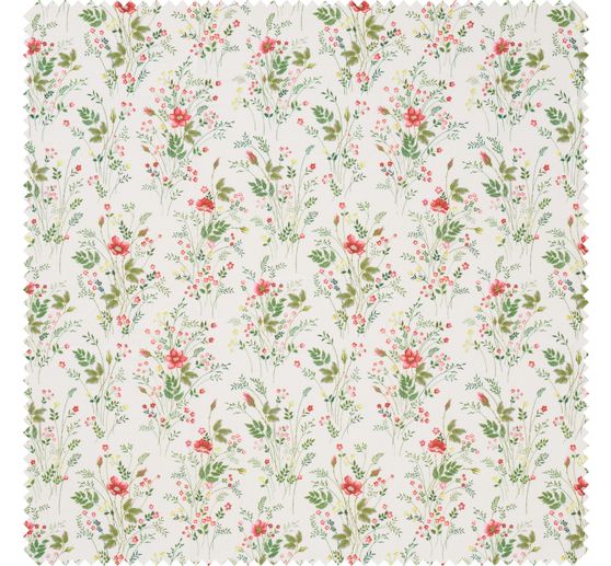 Westfalenstoffe Cotton fabric Florenz "Fern with flowers"