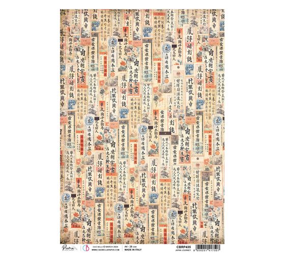 Motif straw silk "Land of the Rising Sun - Japan Journey"