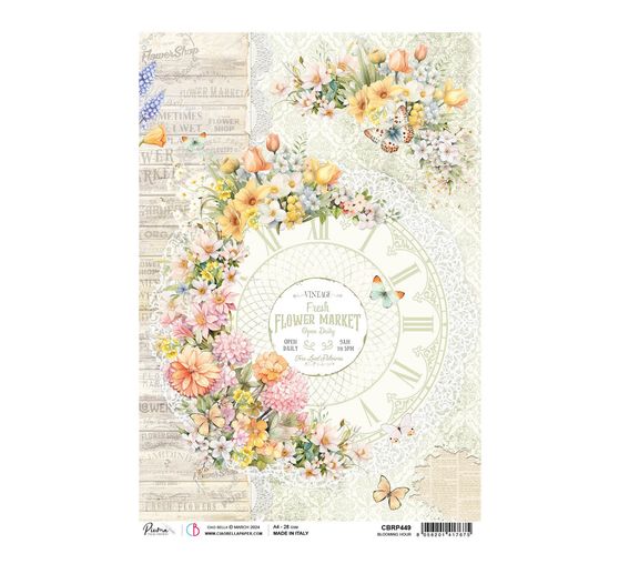 Motif straw silk "Flower Shop - Flower Market"