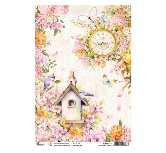 Motif straw silk "Flower Shop - World of Birds"