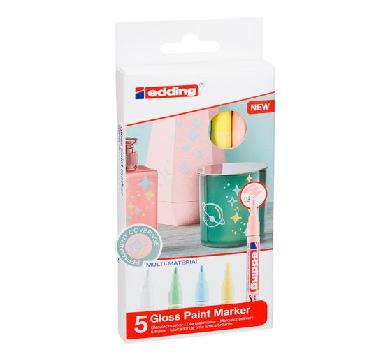 edding 751 gloss varnish-Marker Pastel, set of 5